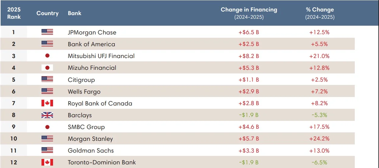 banche fossili finanziamenti