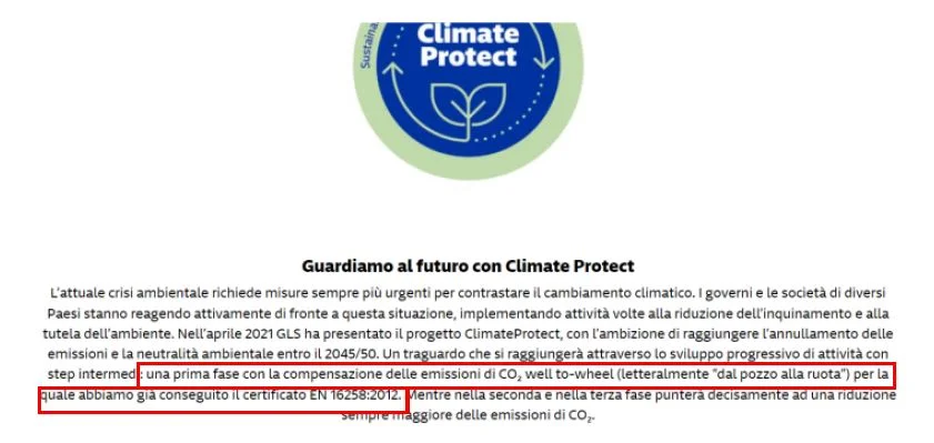 GLS greenwashing