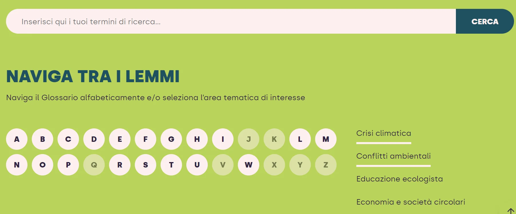 glossario ecologista lemmi
