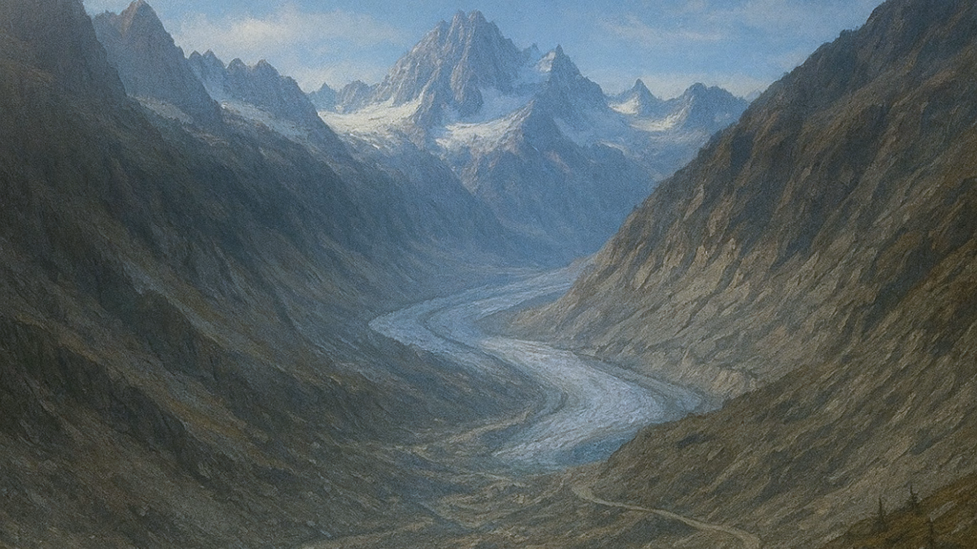 Paesaggio alpino 2100. Immagine realizzata con AI - Auguro dal futuro 2026