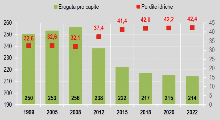 acqua erogate e perdite