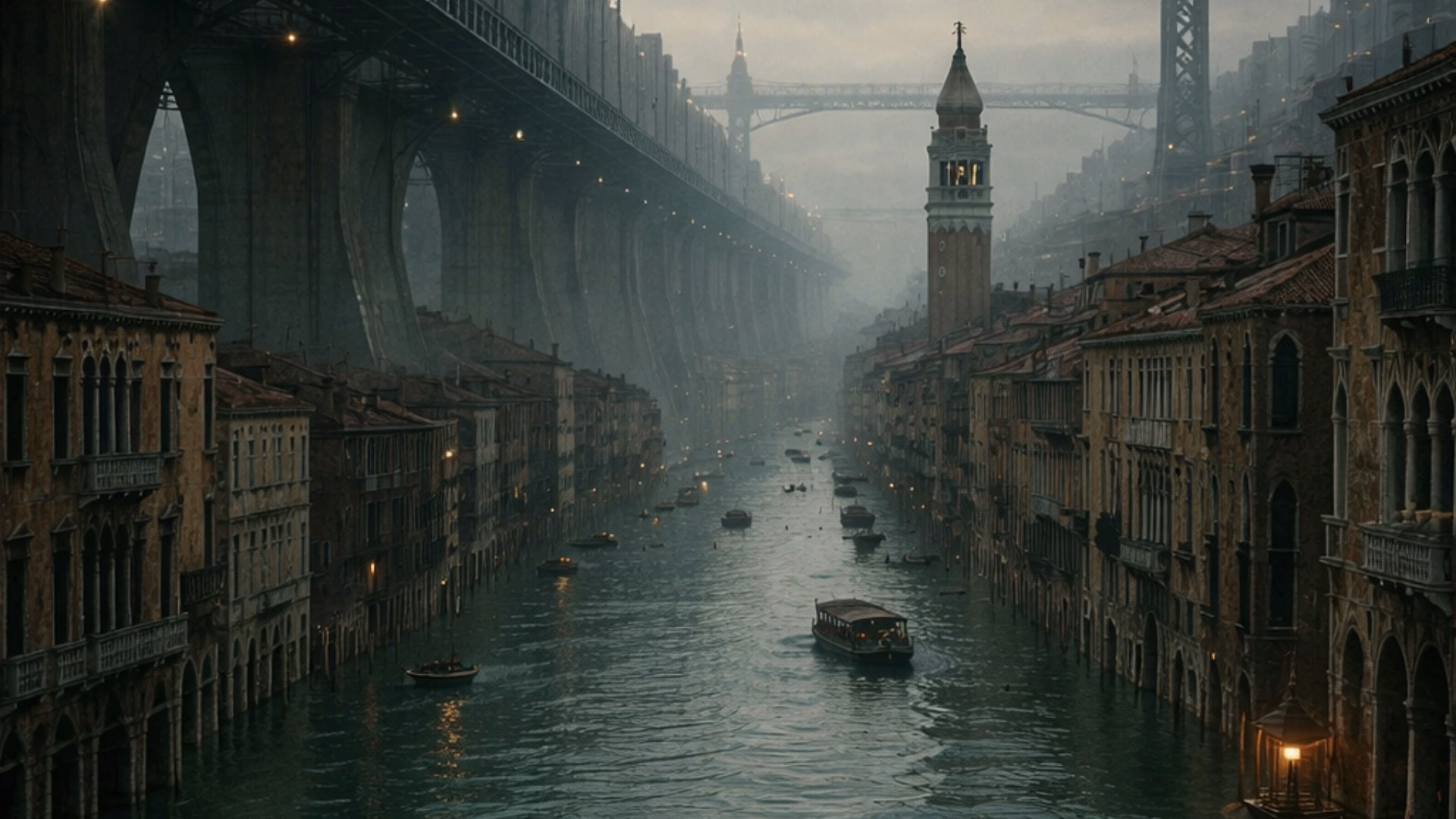 Venezia 2100. Immagine realizzata con AI - Auguri dal futuro 2026