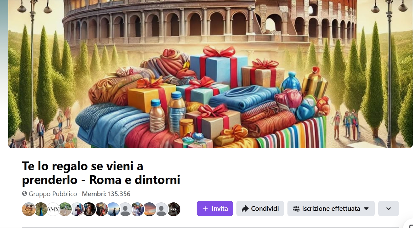 screenshot del gruppo "Te lo regalo"